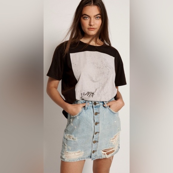 One Teaspoon  Mini High Waist Denim Skirt Women's Size 34 - Picture 1 of 9